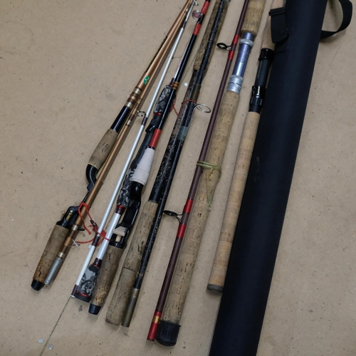 876 - A quantity of fishing rods and associated reels