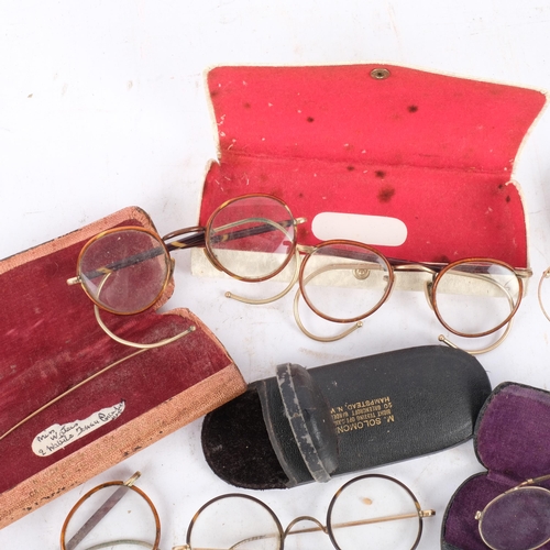 903 - A selection of Vintage and Antique glasses, including some with tortoiseshell style frames, in assoc... 