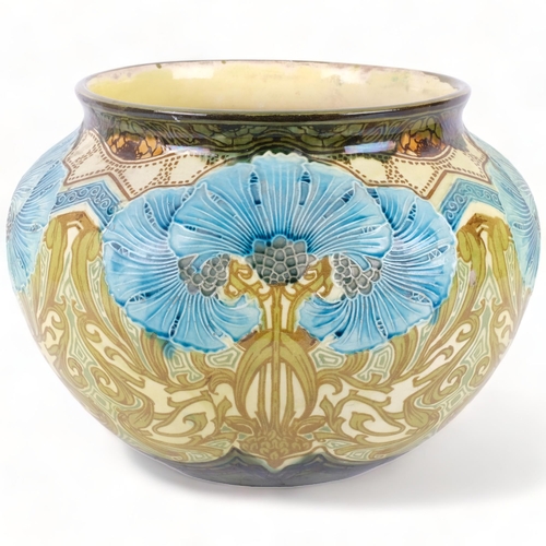 122 - A Minton Secessionist Majolica jardiniere, H26cm