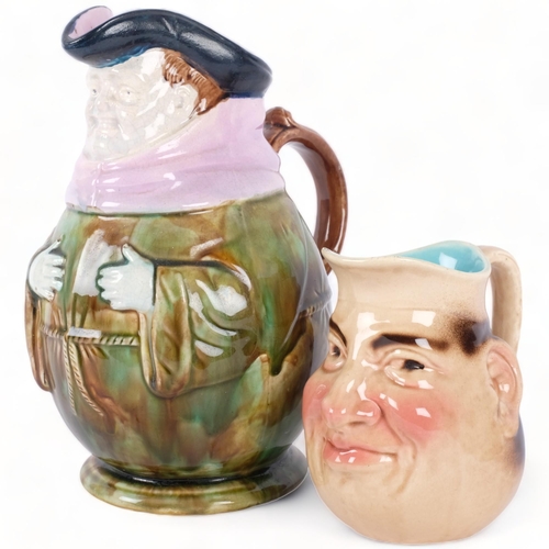 133 - An Antique Majolica friar jug, Sarreguemines Majolica 