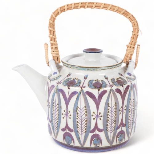 167 - Royal Copenhagen, Aluminia, a mid-century Danish faience teapot, by Berte Jessen, with maker's marks... 