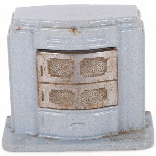 177 - CINEY - an early 20th century cast-iron money box, in the form of a miniature stove heater, H9.5cm