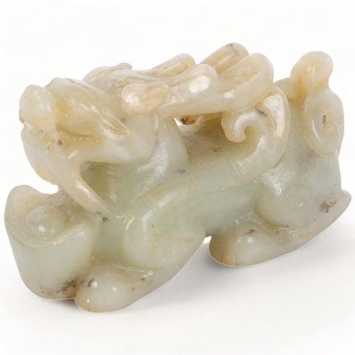 184 - A Chinese jade dog of fo, L8cm