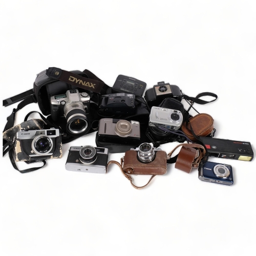 228 - A quantity of various Vintage cameras and equipment, including a Canon Connect 28, a Minolta Dynax 5... 