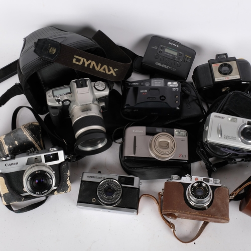 228 - A quantity of various Vintage cameras and equipment, including a Canon Connect 28, a Minolta Dynax 5... 