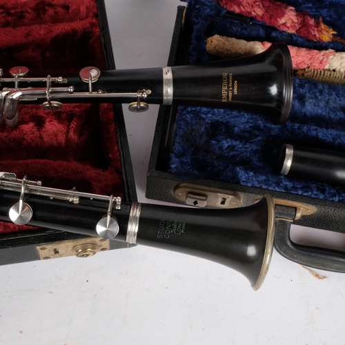 233 - A Boosey & Hawkes Emperor clarinet, serial no. 188747, a Student console Selmer clarinet, serial no.... 