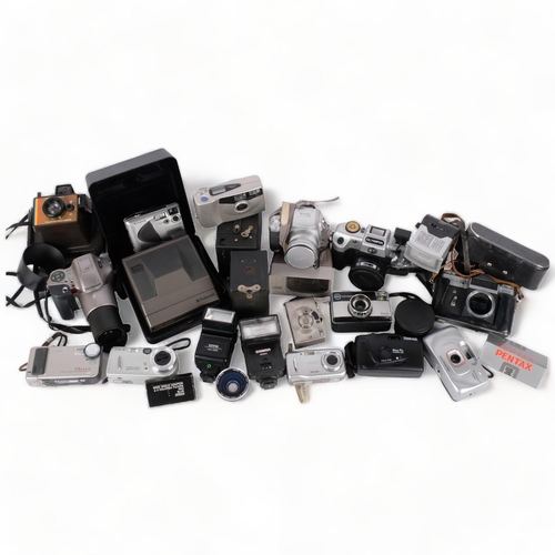 239 - A large quantity of various Vintage cameras and equipment, including an Olympia DL2000A, a Polaroid ... 