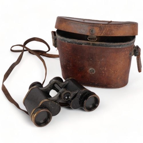 256 - A pair of Zeiss Karoly GYDR, possibly World War I military field binoculars, date inscription is UK1... 