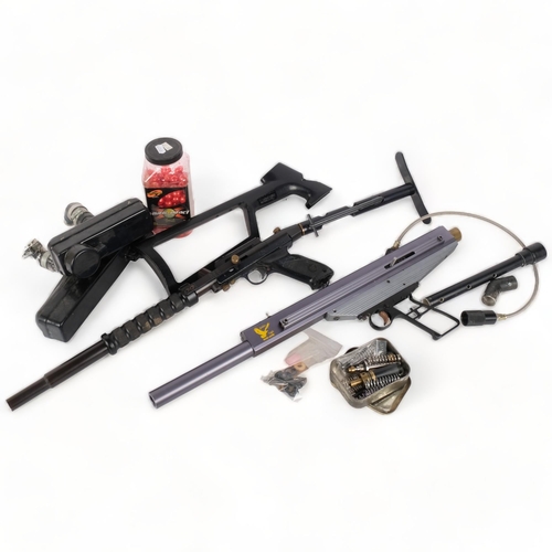 263 - A Golden Eagle semi-auto paintball gun, and a micro-CA2 paintball gun, with associated accessories e... 