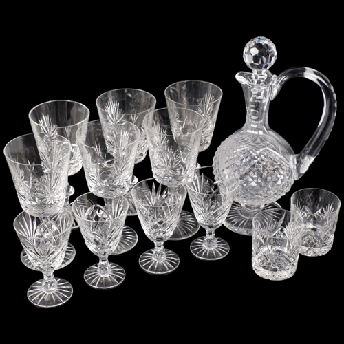 275 - A cut-crystal jug decanter and stopper, and a set of 6 Edinburgh Crystal glasses, H18cm, and 6 other... 