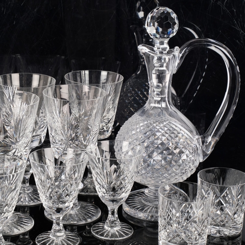 275 - A cut-crystal jug decanter and stopper, and a set of 6 Edinburgh Crystal glasses, H18cm, and 6 other... 