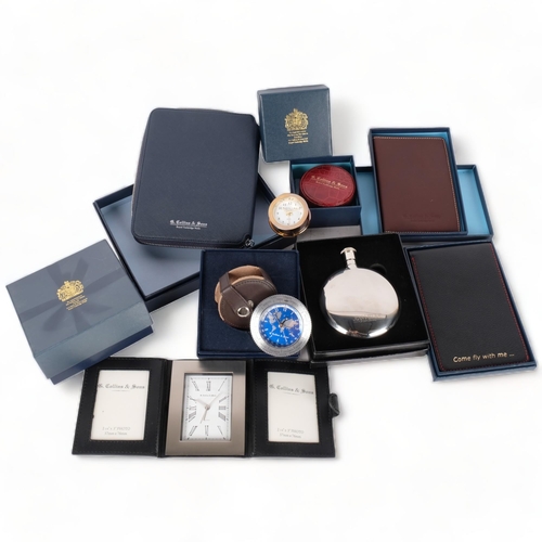 314 - A collection of boxed gift items from Collins & Sons Jewellers of Tunbridge Wells, including spirit ... 