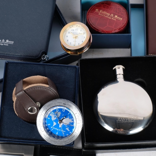 314 - A collection of boxed gift items from Collins & Sons Jewellers of Tunbridge Wells, including spirit ... 