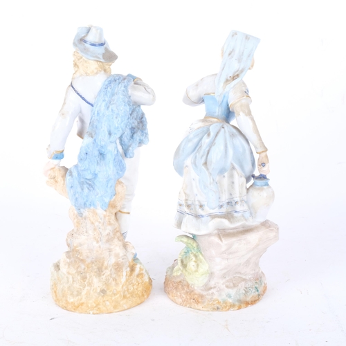 322 - A pair of Antique Continental porcelain figures, H25cm