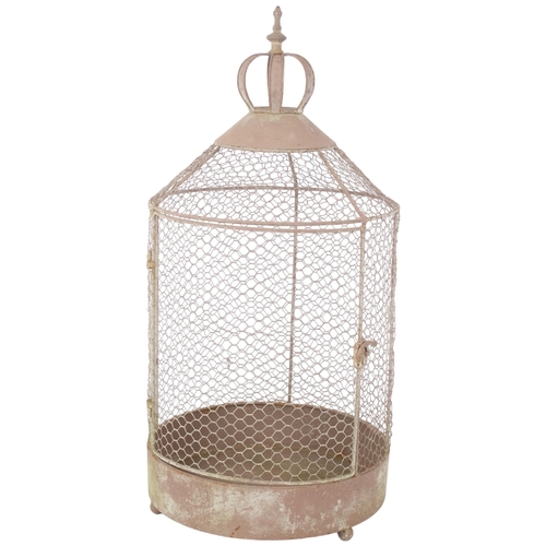 350 - A Vintage ornamental wirework bird cage/plant holder, H57cm