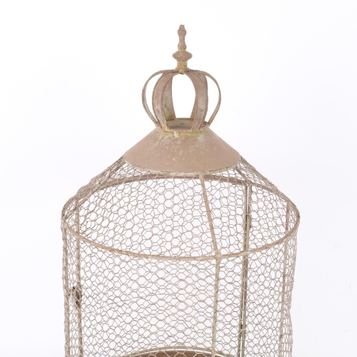 350 - A Vintage ornamental wirework bird cage/plant holder, H57cm