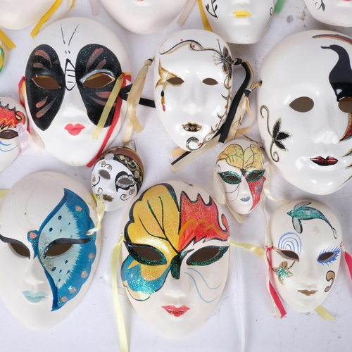 368 - A collection of painted ceramic masks, various sizes