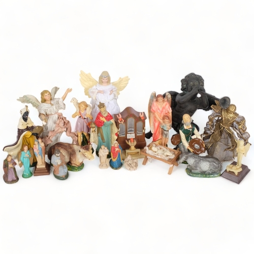 372 - Italian nativity figures set, Cupid, cherub etc