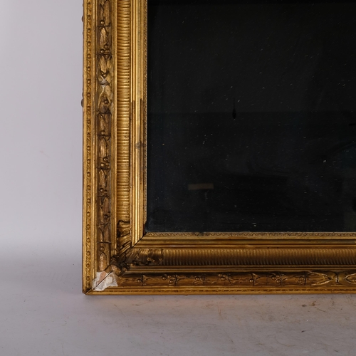 438 - Antique mirror in ornate foliate giltwood frame (some damage), 59cm x 66cm