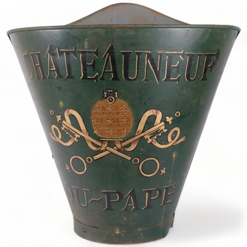 84 - A large reproduction French grape hod, inscribed Chateauneuf-du-Pape, H57cm