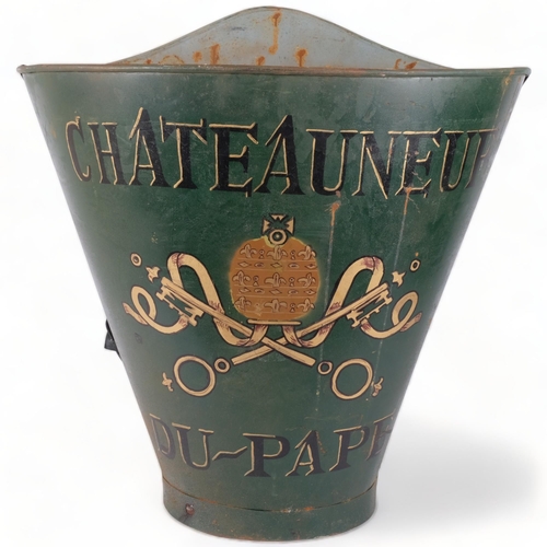 85 - A large reproduction French grape hod, inscribed Chateauneuf-du-Pape, H57cm