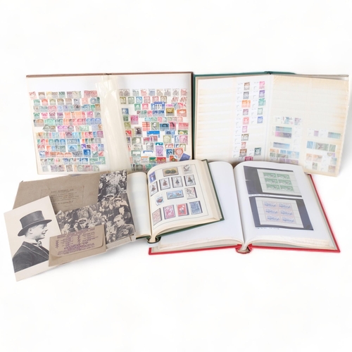 87 - 4 various stamp albums, stock books, and First Day Covers, a pamphlet of Edward VIII stamps, includi... 