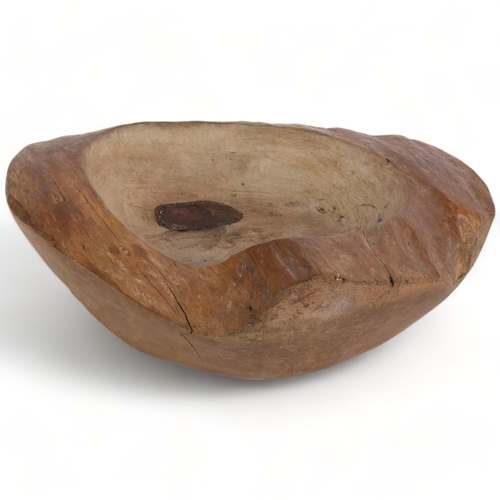 510 - A large carved rootwood bowl, 47cm across