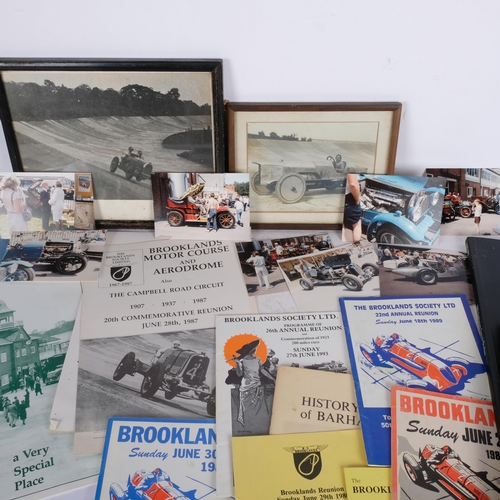 541 - Ephemera relating to Brooklands motor course, Battle of Britain ephemera, and 2 early framed photogr... 