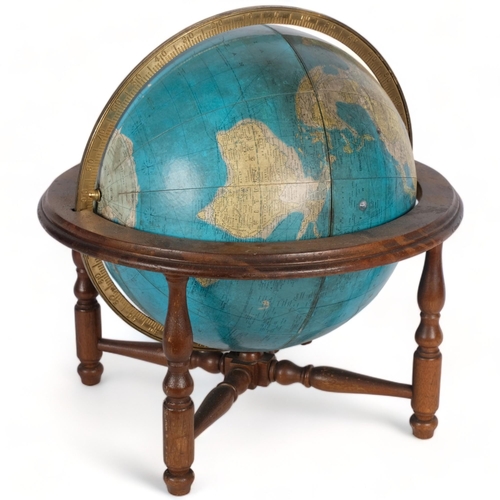 543 - A Vintage American terrestrial globe by Rand McNally, in wooden stand, 37cm diameter overall