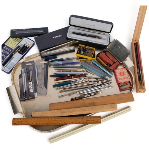 562 - Fountain pens, ballpoint pens, drawing instruments, etc