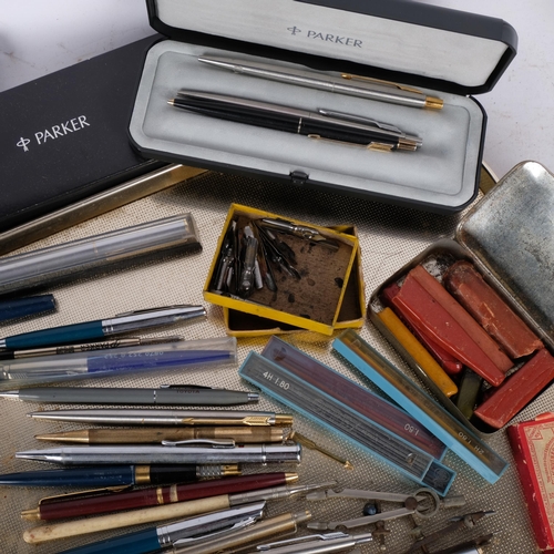 562 - Fountain pens, ballpoint pens, drawing instruments, etc