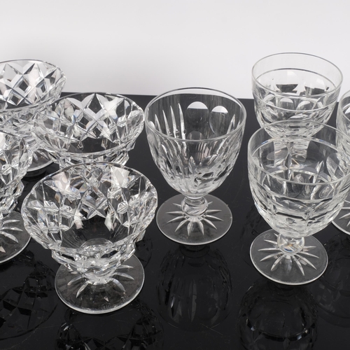 586 - A group of 4 Edinburgh Crystal cut-glass goblets, 11.5cm, and 6 Edinburgh Crystal cut-glass sundae d... 