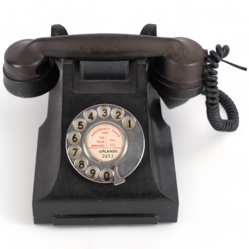 601 - A Vintage black Bakelite GPO telephone