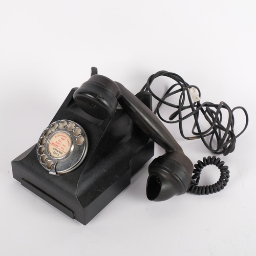 601 - A Vintage black Bakelite GPO telephone