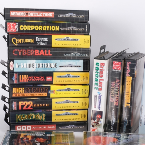 619 - A quantity of Sega Mega Drive console computer games, titles include Brian Lara Cricket, Airforce F2... 