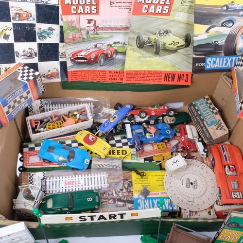 624 - A large quantity of Scalextric and slot car Vintage toys, including many vehicles, accessories and e... 