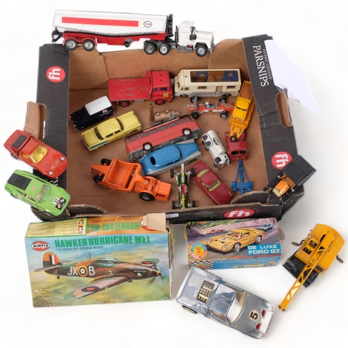 627 - A quantity of Vintage Corgi, Dinky, Telsalda diecast vehicles, including a boxed Telsalda Deluxe For... 