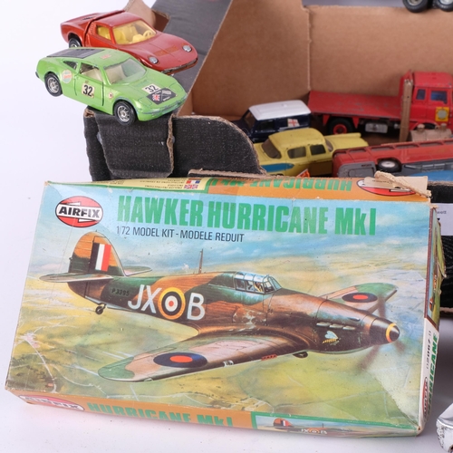 627 - A quantity of Vintage Corgi, Dinky, Telsalda diecast vehicles, including a boxed Telsalda Deluxe For... 