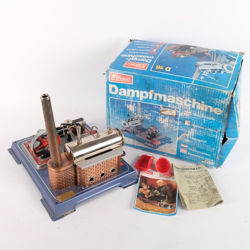 632 - A boxed Wilesco D16 Dampfmaschine Live Steam Stationary steam plant