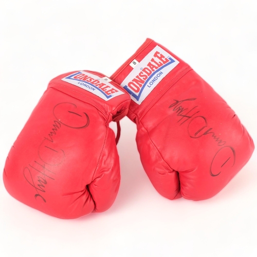 645 - BOXING INTEREST - a pair of boxing gloves, signed by former World Heavyweight Champion David Haye, i... 