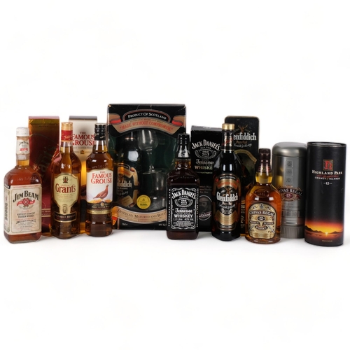 678 - 8 bottles of Whisky, including Jack Daniels, and Highland Park