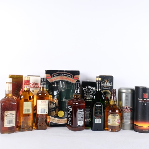 678 - 8 bottles of Whisky, including Jack Daniels, and Highland Park