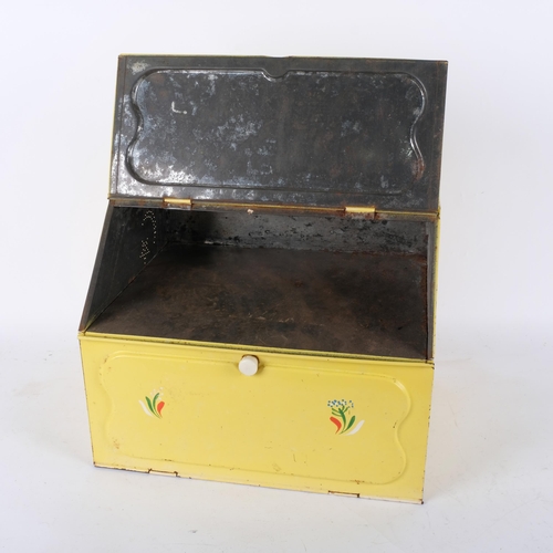 686 - A Vintage Continental painted metal kitchen storage cabinet, with 2 sections, 35cm across