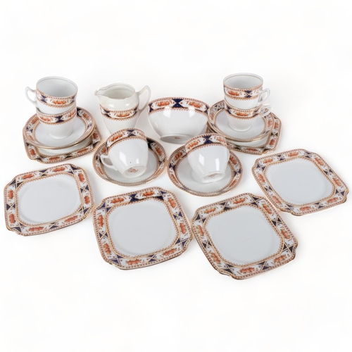 713 - Superior English Bell China, S&C England, a part tea service, with several cups, saucers and side pl... 