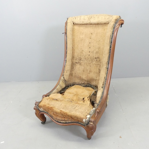 2682 - A mid-Victorian nursing chair in need of recovering.