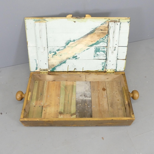 2688 - A painted pine toolbox, with Norton British Machines design. 108x20x50cm.