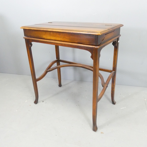 2695 - An antique mahogany metamorphic writing table / desk 74x78x43cm.