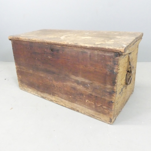 2699 - An antique oak coffer. 95x48x40cm.