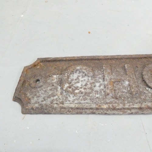 2712 - A metal street sign for Chobham Road, 109cm.