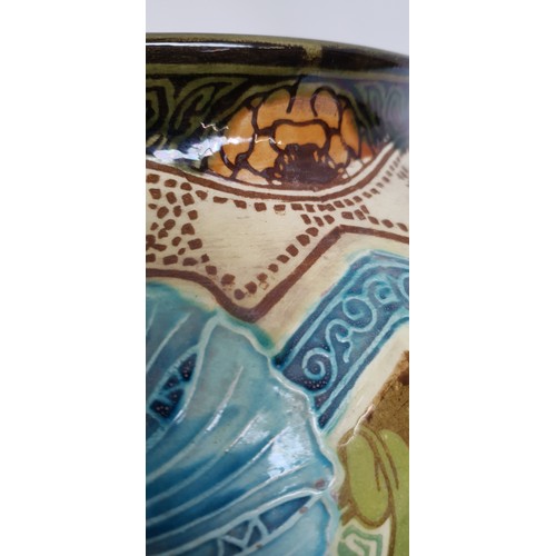 122 - A Minton Secessionist Majolica jardiniere, H26cm